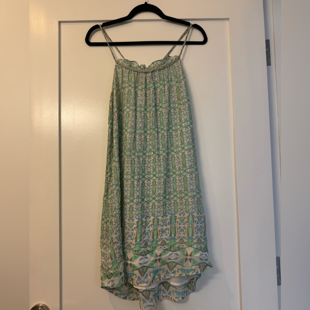 Club Monaco | Patterned Light Teal Mini Dress | Size 4